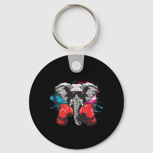 Boxing Elephant Lover Boxing Gloves Kickboxing Fun Key Ring