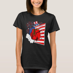Boxing Equipment Costume American Flag 4th Of July T-Shirt