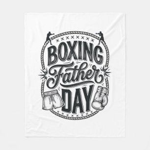 Boxing Father Day Vintage Engraving Shirt Design_1 Fleece Blanket
