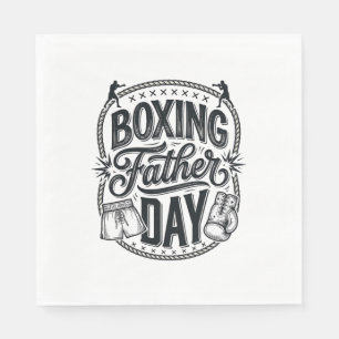 Boxing Father Day Vintage Engraving Shirt Design_1 Napkin