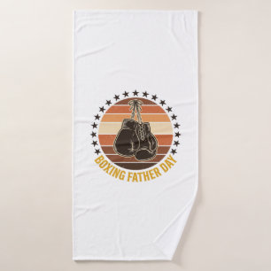 Boxing Father Day Vintage Gloves Shirt Design_1 Bath Towel