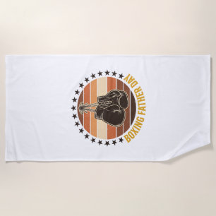 Boxing Father Day Vintage Gloves Shirt Design_1 Beach Towel