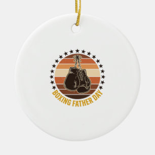 Boxing Father Day Vintage Gloves Shirt Design_1 Ceramic Tree Decoration