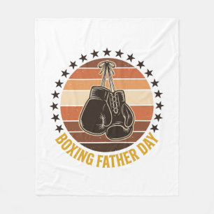 Boxing Father Day Vintage Gloves Shirt Design_1 Fleece Blanket