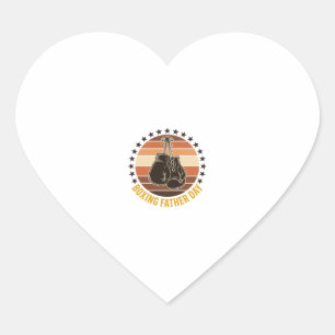 Boxing Father Day Vintage Gloves Shirt Design_1 Heart Sticker