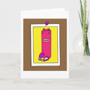 Boxing Female Boxer Retro Boxing Gloves Card