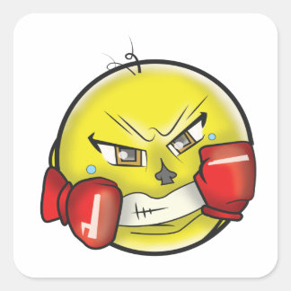 Boxing Fight Emoji W/ Gloves Square Sticker