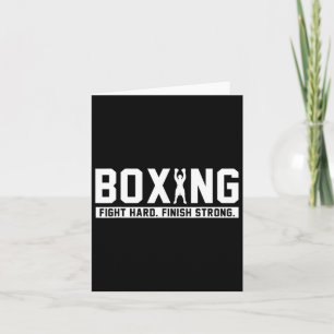 Boxing Fight Hard Finish Strong Boxing Quote Gift  Card