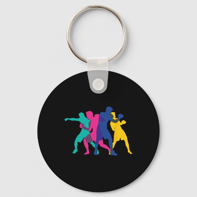 Boxing Fight Mma Kickboxing Fighter Boxer Knockout Key Ring (Front)