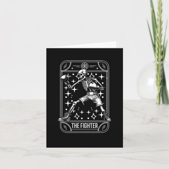 Boxing Fighter - Gloves Sparring Boxer Skeleton Ta Card (Front)
