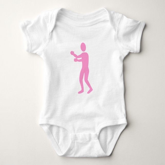 Boxing Figure - Pink Baby Bodysuit (Front)