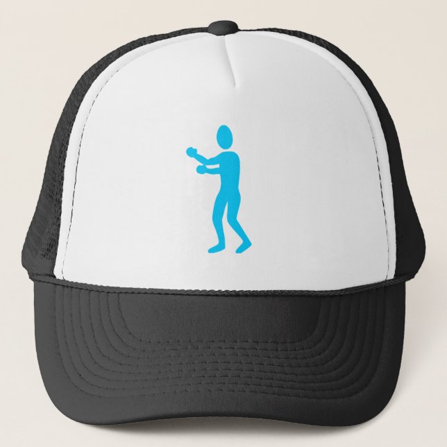 Boxing Figure - Sky Blue Trucker Hat (Front)
