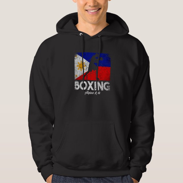 Boxing Filipino Style Philippine Flag Boxing Filip Hoodie (Front)