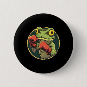 Boxing Frog With Boxing Gloves Kickboxing Funny Bo 6 Cm Round Badge