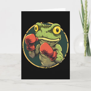 Boxing Frog With Boxing Gloves Kickboxing Funny Bo Card