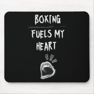 Boxing Fuels My Heart Punching Bag Gloves Workout  Mouse Mat
