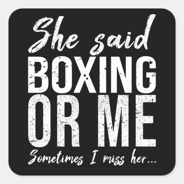 Boxing funny sports gift idea square sticker (Front)