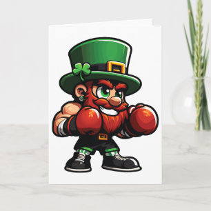 Boxing Funny St. Patrick Day Lucky Irish Shamrock Card