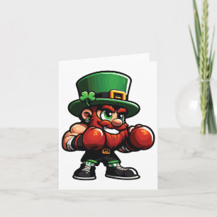 Boxing Funny St. Patrick Day Lucky Irish Shamrock Card