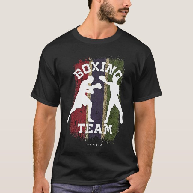 Boxing Gambia Combat Sports Fighter Boxing T-Shirt (Front)