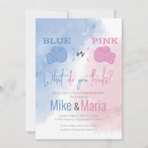 Boxing gender reveal invitation