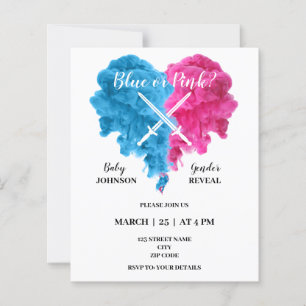 Boxing gender reveal party invitations