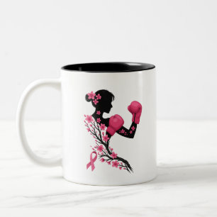 Boxing Girl Breast Cancer Awareness Mug 