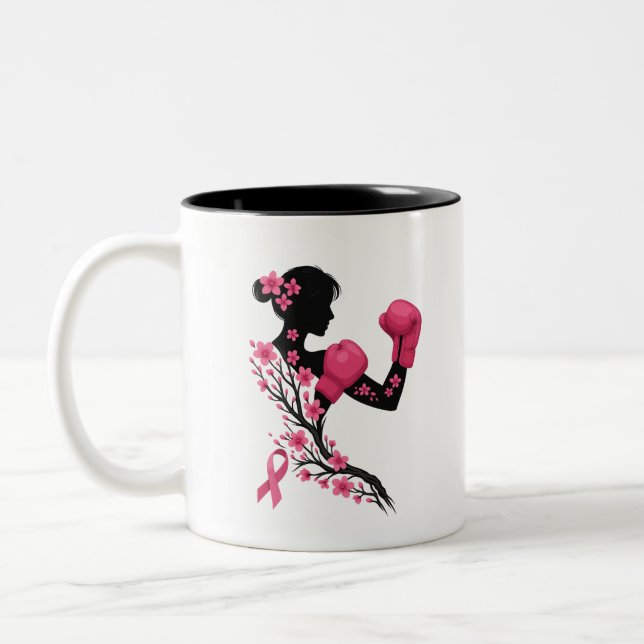 Boxing Girl Breast Cancer Awareness Mug  (Left)