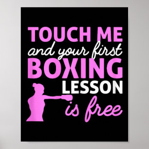 Boxing Girl Touch Me And Your First Boxing Lesson Poster
