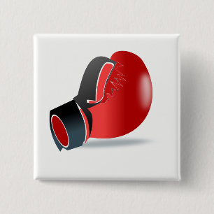 Boxing Glove 15 Cm Square Badge