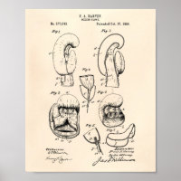 Boxing Glove 1896 Patent Art - Old Peper
