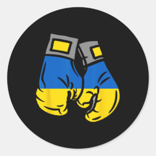 Boxing Glove With The Flag Of Ukraine Classic Round Sticker