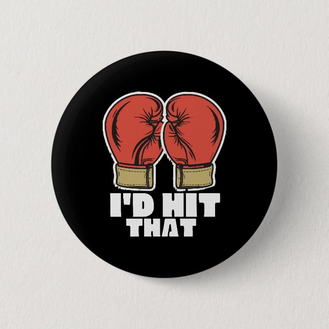 Boxing gloves 6 cm round badge (Front)
