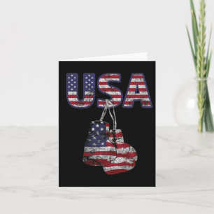 Boxing Gloves American Flag Tee For July 4th Women Card