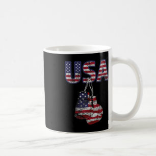 Boxing Gloves American Flag Tee For July 4th Women Coffee Mug