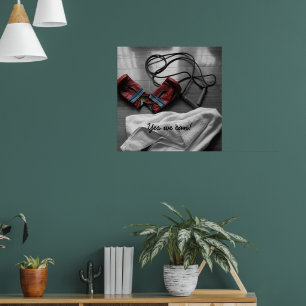 Boxing Gloves and Gym Poster