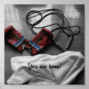 Boxing Gloves and Gym Poster