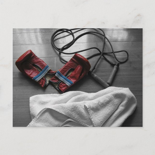 Boxing Gloves and Gym Workout Postcard (Front)
