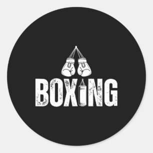 Boxing Gloves And Punching Bag Classic Round Sticker
