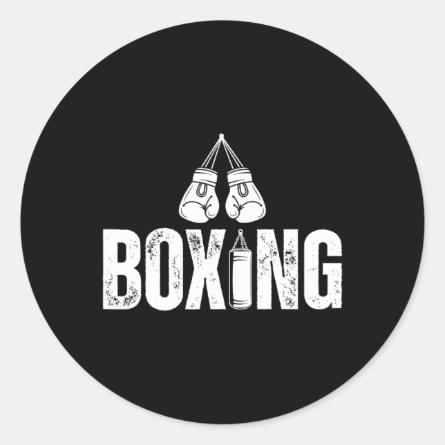 Boxing Gloves And Punching Bag  Classic Round Sticker (Front)