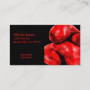 Boxing Gloves Boxer Grunge Style Business Card