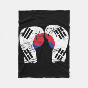 Boxing Gloves Boxer Korean Flag South Korea Fleece Blanket