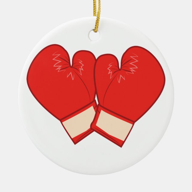 Boxing Gloves Ceramic Tree Decoration (Front)