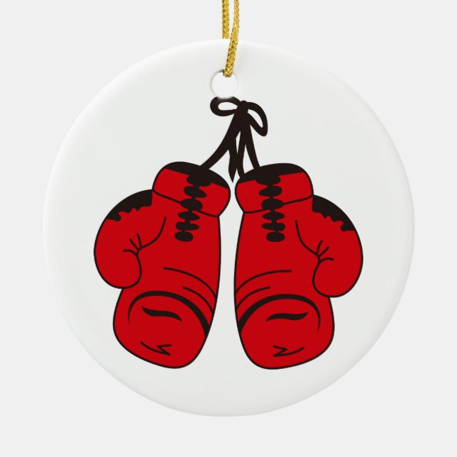 Boxing Gloves Ceramic Tree Decoration (Front)