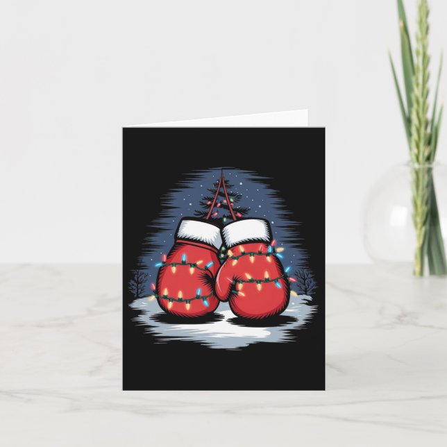 Boxing Gloves Christmas Boxing  Card (Front)