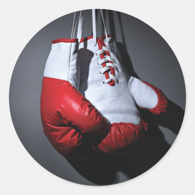 Boxing gloves  classic round sticker (Front)
