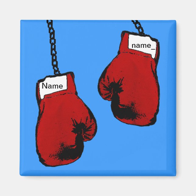 Boxing Gloves - Custom Name Magnet (Front)
