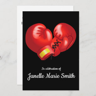 Boxing Gloves Design Memorial Card