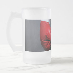 Boxing gloves  frosted glass beer mug