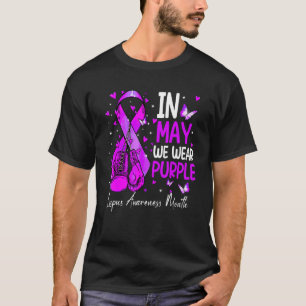 Boxing Gloves In May We Wear Purple Lupus Awarenes T-Shirt